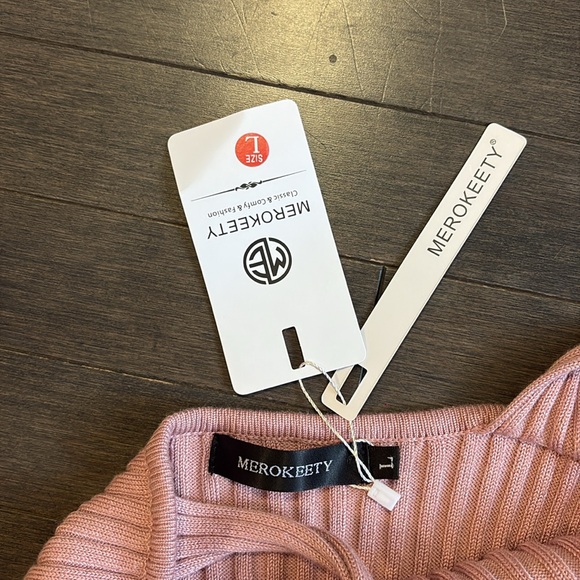 Merokeety Pink Bodycon Ribbed Maxi Dress Women’s L - Picture 3 of 9